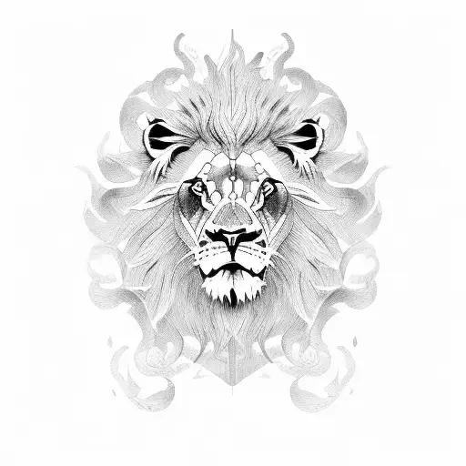 lion ram tattoo design idea
