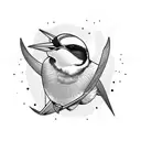 swallow bird with a viking calendar behind tattoo design idea