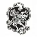 Celtic St Christopher superimposed on outline of great lakes tattoo design idea