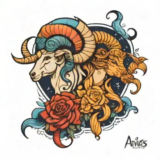 Aries pisces aquarius zodiac sign tattoo design idea