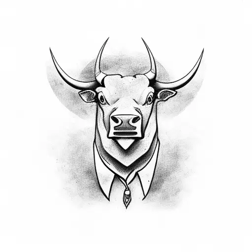 2003 gangster money pistol bull tattoo design idea