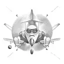 airplane racket and baseball tattoo design idea