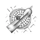 airplane racket and baseball tattoo design idea