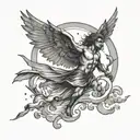 Icarus falling from the sky tattoo design idea