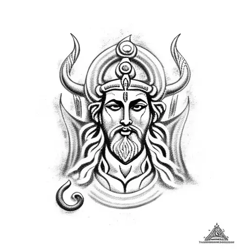 Poseidon with Trident and Shiva with Trishu tattoo design idea