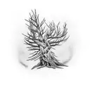 fallen pine tree tattoo design idea