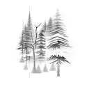 fallen pine tree tattoo design idea