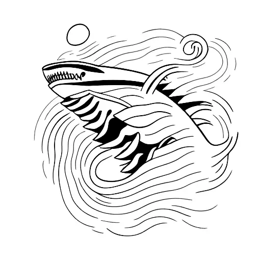 Minimalist “Shark” Tattoo Idea - BlackInk AI