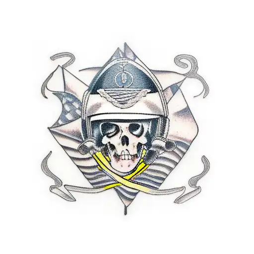 An English rock album cover featuring a futuristic marine tattoo design idea