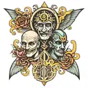 2 face gemini sign tattoo design idea
