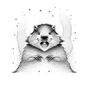 beaver-rapper tattoo design idea