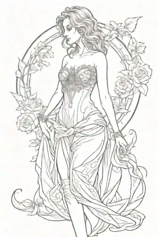 full body Aphrodite realistic sexy girl shoulder tattoo tattoo design idea