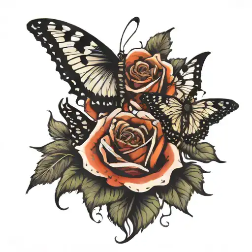 Spine tat   La vida es bonita hay que saberla vivir with roses and butterflies  tattoo design idea