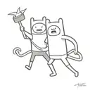 finn and Jake From adventure time tattoo design idea