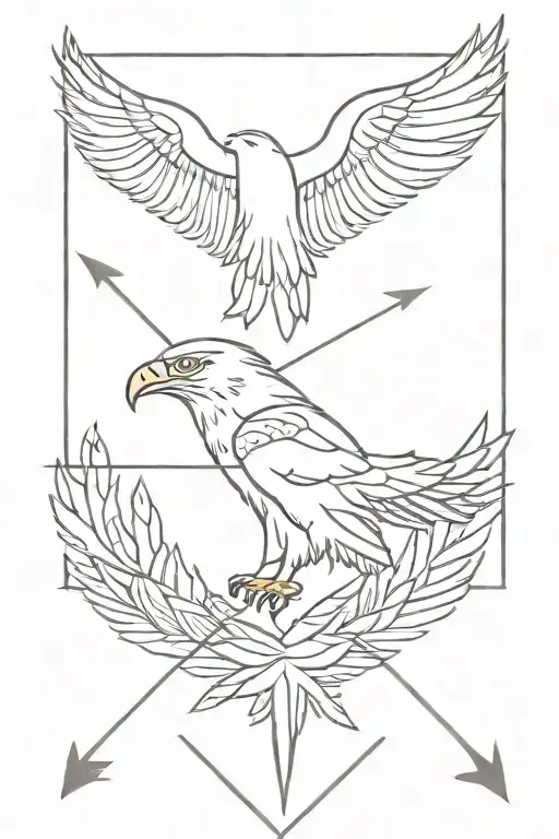 eagle wings with arrow   tattoo design idea