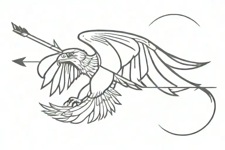 eagle wings with arrow   tattoo design idea