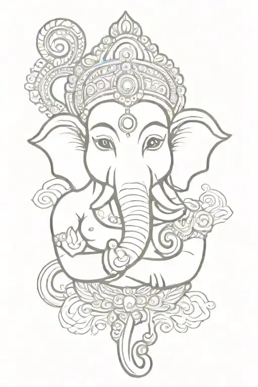 lord Ganesha face tattoo design idea