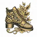 golden shoes tattoo design idea