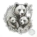 mama bear and baby cub  tattoo design idea