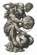 atlas holding the world   tattoo design idea