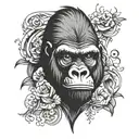 gorilla face tattoo design idea