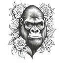 gorilla face tattoo design idea