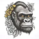 gorilla face tattoo design idea