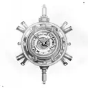 steampunk gears and clock full arm tattoo design idea