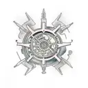 intricate steampunk gears tattoo design idea