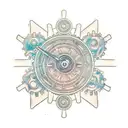 intricate steampunk gears tattoo design idea