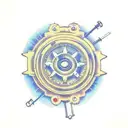 intricate steampunk gears tattoo design idea