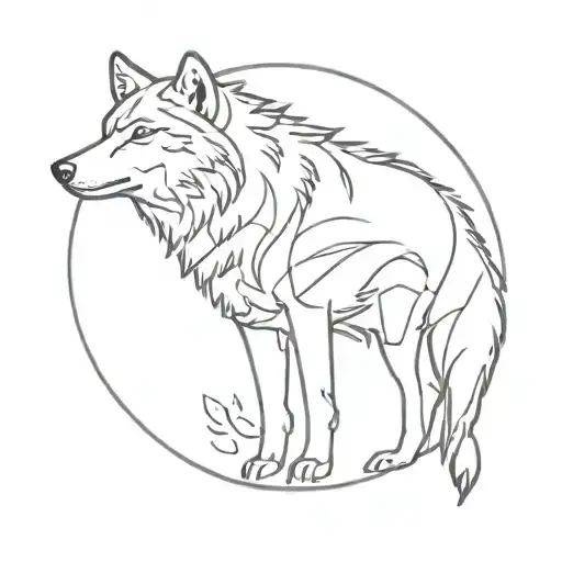 Wolf and mirror reflection tattoo design idea