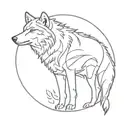 Wolf and mirror reflection tattoo design idea