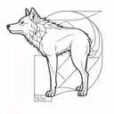 Wolf and mirror reflection tattoo design idea