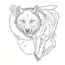 Wolf and mirror reflection tattoo design idea