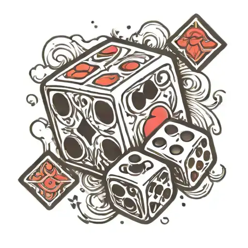 craps dice rolling tattoo design idea