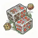 craps dice rolling tattoo design idea
