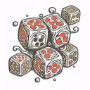 craps dice rolling tattoo design idea