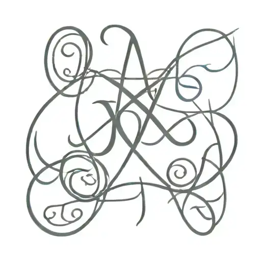 Hebrew text for prayer with mom's initials intertwined tattoo design idea