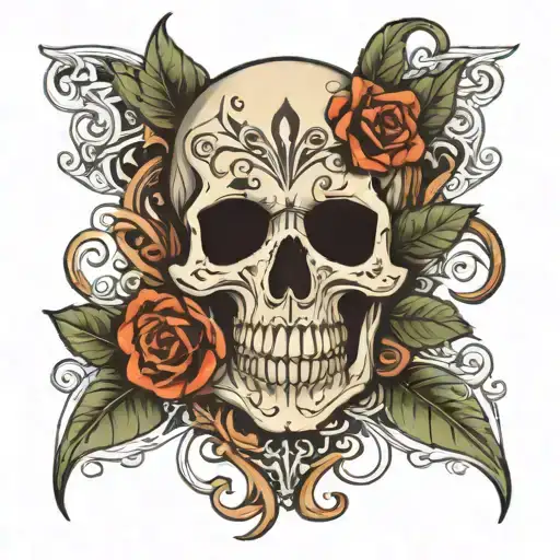 skull upper chest tattoo tattoo design idea