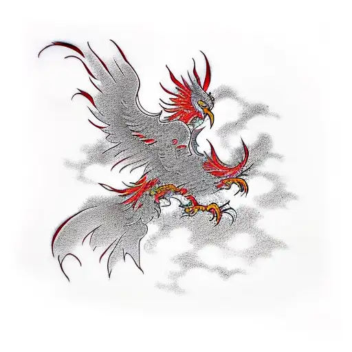 phoenix that rises from its ashes tattoo design idea