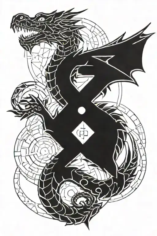 medieval dragon tattoo design idea