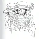 One piece with Law Ace and Luffy but without seeing their faces tattoo design idea