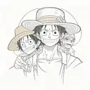 One piece with Law Ace and Luffy but without seeing their faces tattoo design idea