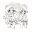 One piece with Law Ace and Luffy but without seeing their faces tattoo design idea