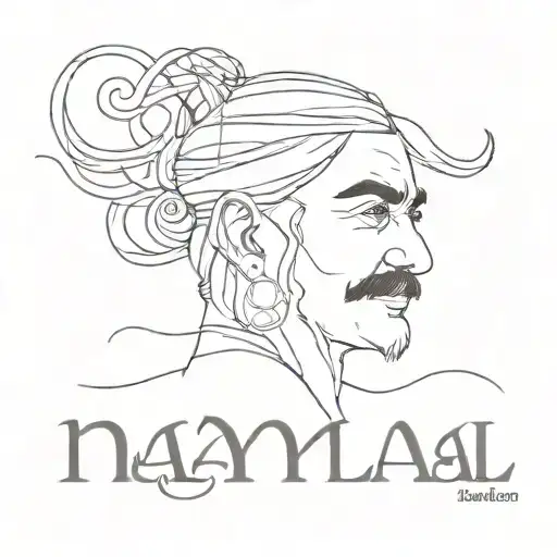 a dedication to my grand fathers, namely Kamal Vijay include their names tattoo design idea