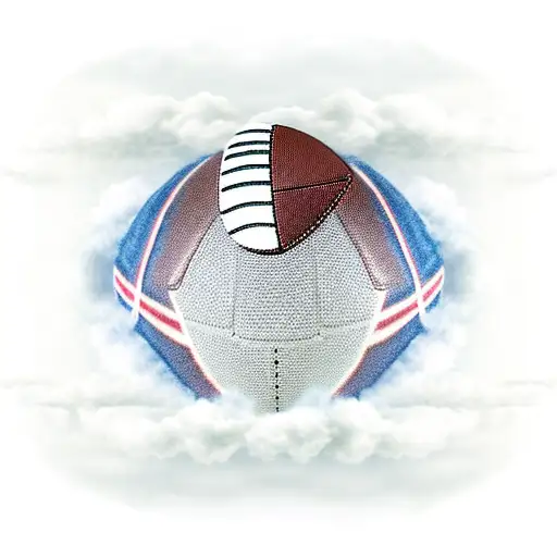 american football going through a cloud tattoo design idea