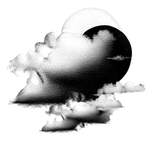 american football going through a cloud tattoo design idea