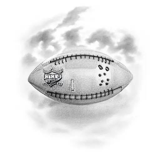 american football going through a cloud tattoo design idea