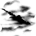 american football going through a cloud tattoo design idea